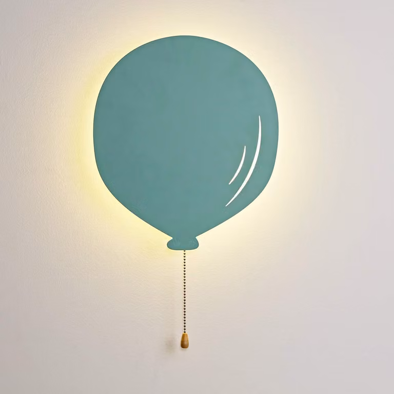 Lights4fun Mintgroene LED-lantaarn van metaal, wandlamp of nachtlamp op batterijen