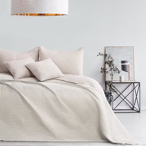 RESTILO bedsprei crème lichtbeige, dubbelzijdig en zacht, B/D: 220 x 240 cm