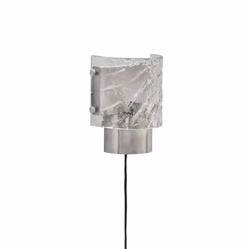 House Doctor Type wandlamp zilver met glazen kapeling