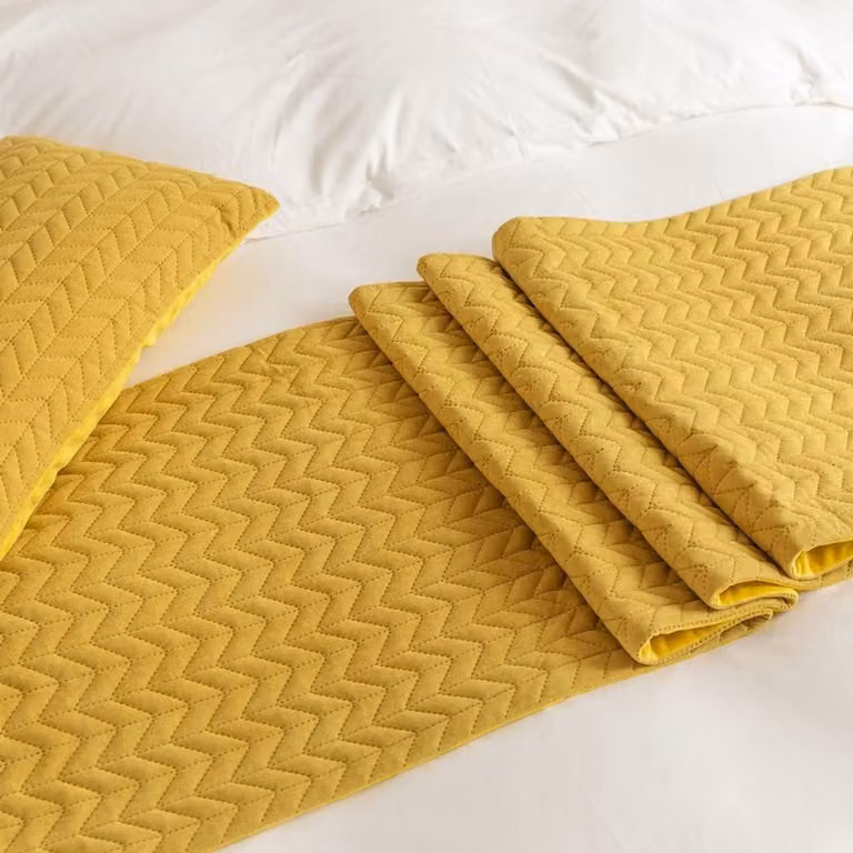 Bed Runner Bed Decoratie Geel Velvet B/D/H: 180 x 45 cm