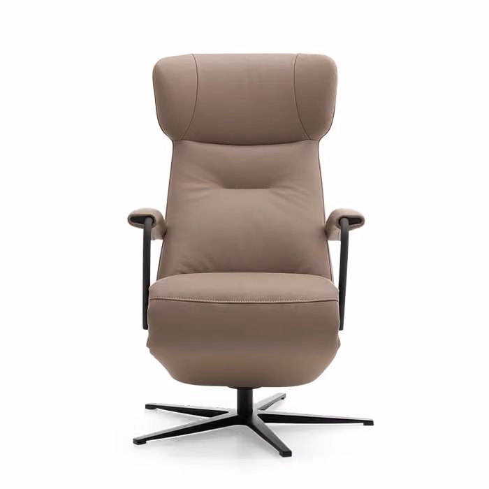 Prominent Sta-op-stoel C-102 met armleuningen - Bruin - Faux leather