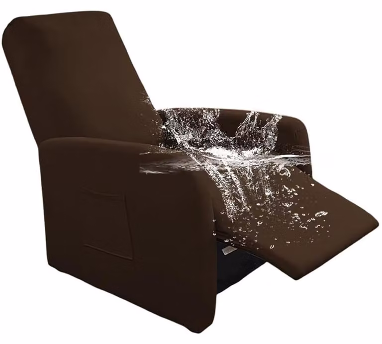 Dripio Relaxfauteuil Bekleding, 4-delig, Elastisch, Bruin, Afneembaar en Wasbaar