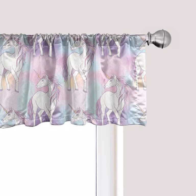 ABAKUHAUS Pastel gordijnvalletje voor keuken en slaapkamer met tunnelzoom, meerkleurig, B: 137 cm, H: 30 cm