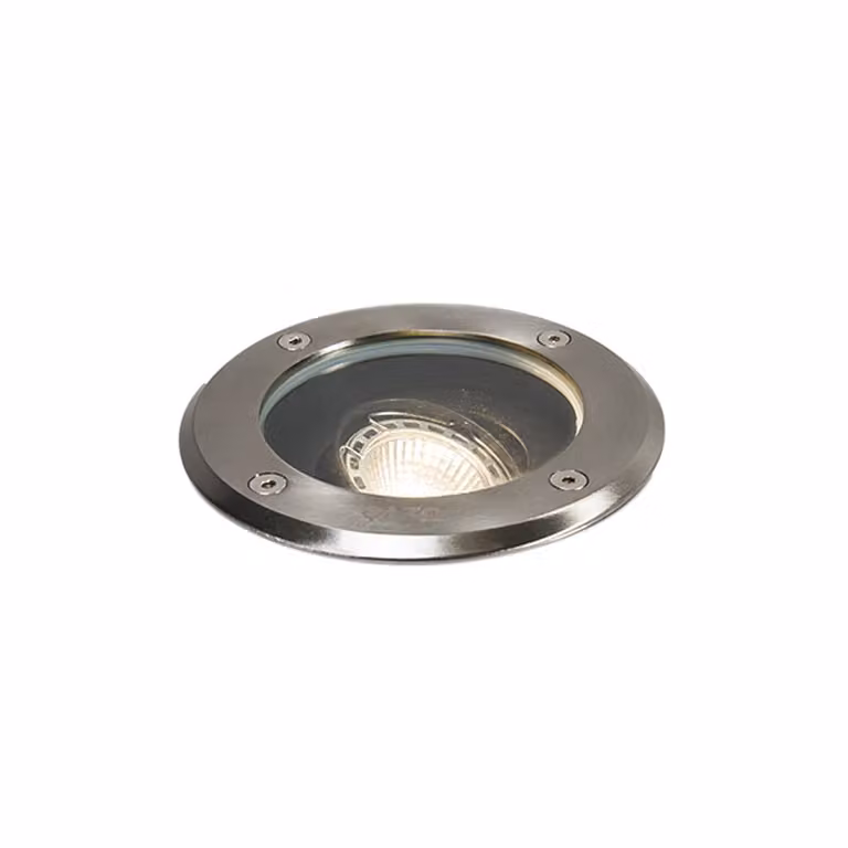 Qazqa Verstelbare Inbouwgrondspot voor de Tuin, RVS, Zilver, IP65