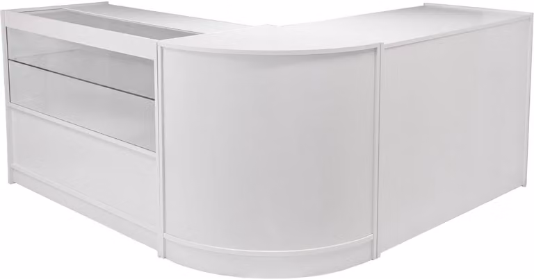 MonsterShop Draco Set van 3 Tentoonstellingstafels - Wit Glanzend - B/D/H: 120 x 60 x 90 cm