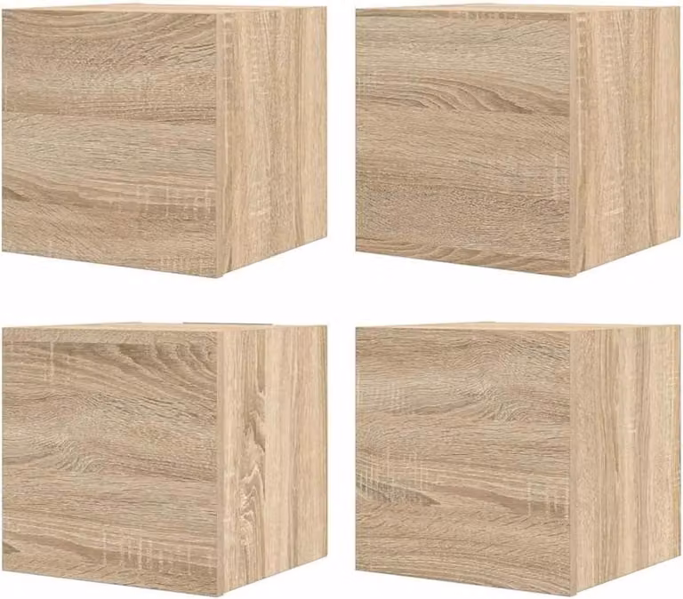 Wandkasten Set Sonoma Eiken voor de Woonkamer, B/D/H: 30 x 30 x 30 cm