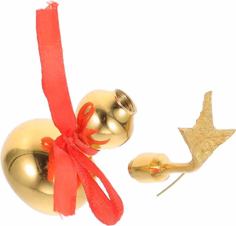 Koper Gourd Decoratie - Gouden Kalebas Beeldje voor op je Bureau - 7,60 x 3,10 cm