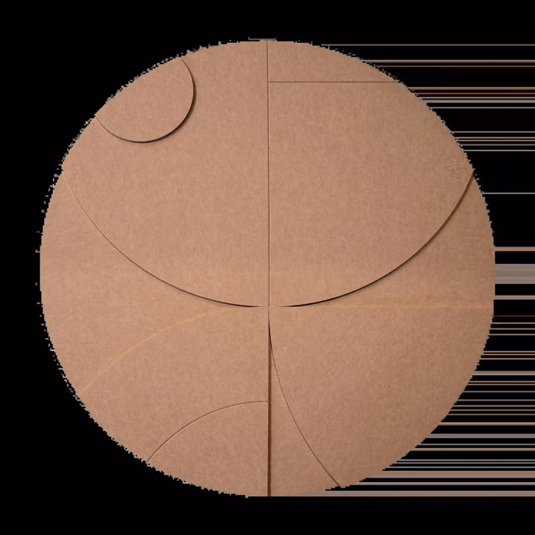 Wandkraft Geometric Harmony Wanddecoratie Bruin 100 x 100 cm