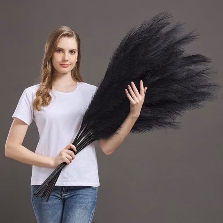 7 Delige Set Hoge Valse Pluimen Gras Decoratie - 114 cm - Zacht & Pluizig - Geschikt voor Vloervazen en Boho Interieur