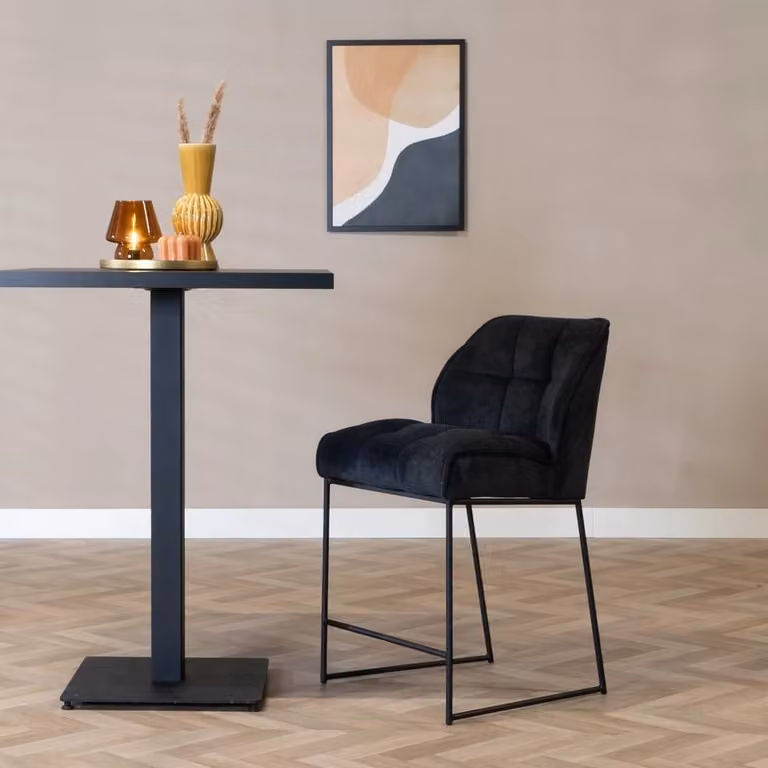Scandinavische barkruk Jelle zwart 70 cm