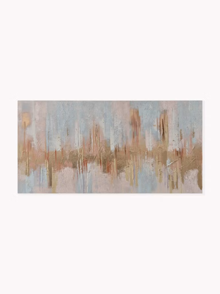 Handbeschilderde canvasdoek Interferenza di Colori Agave
