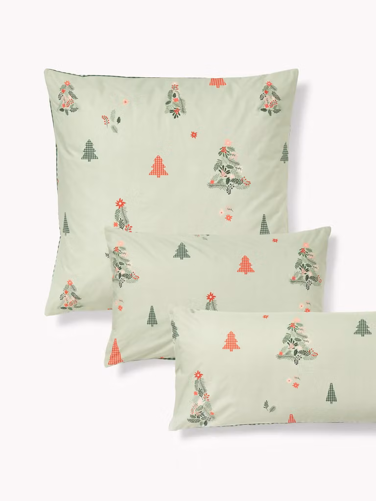 Westwing Collection Katoenen perkal kussenhoes Pine 40x80 cm