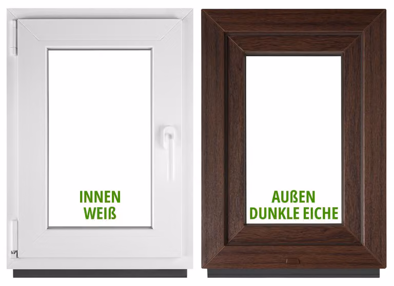 BauPlaza Kelderraam Draaikipraam met Dubbel Glas, B/H: 40 x 75 cm, Donker Eikenhout en Wit, PVC