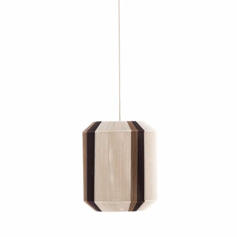 Light & Living Kozana Japandi hanglamp - Rond - Beige/Bruin/Wit - Ø 36 cm