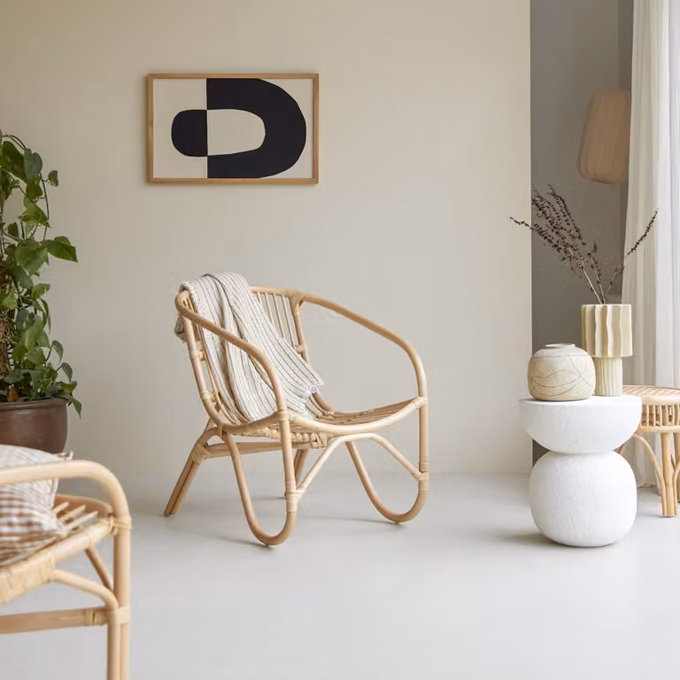 Tikamoon Vintage Rattan Fauteuil - Beige