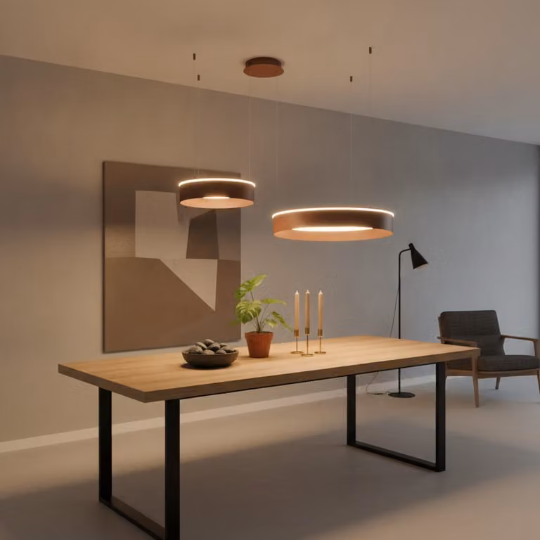 Moderne Lyora Olivia dubbele hanglamp - Bruin