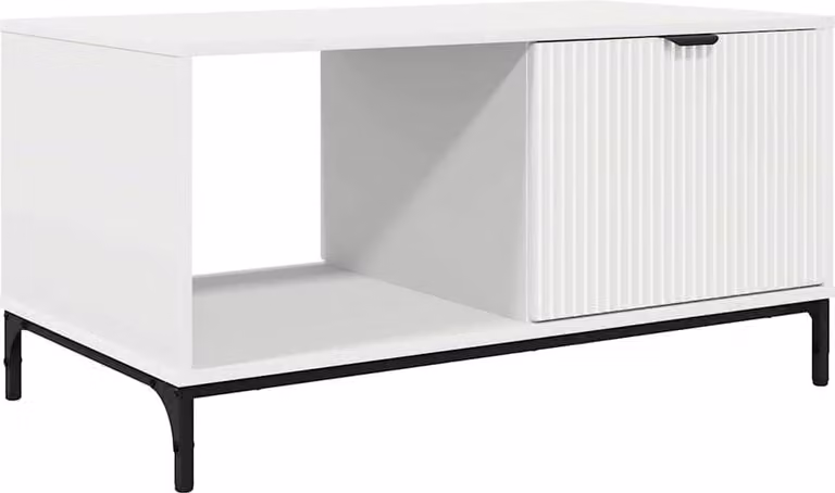 vidaXL Salontafel wit houtvezel B/D/H: 90 x 49 x 46 cm