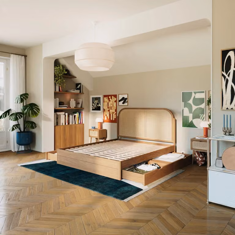 Hypnia Java rotan bed met lades voor volwassenen