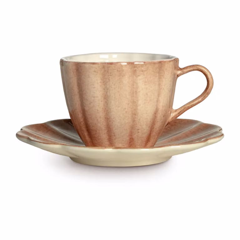 Mateus Oyster theekop met schotel 25 cl Cinnamon