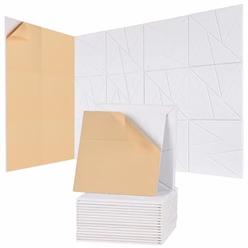 VEVOR Akoestische panelen met zelfklevende tape, 18 stuks, wit, B/D/H: 300 x 300 x 10 mm