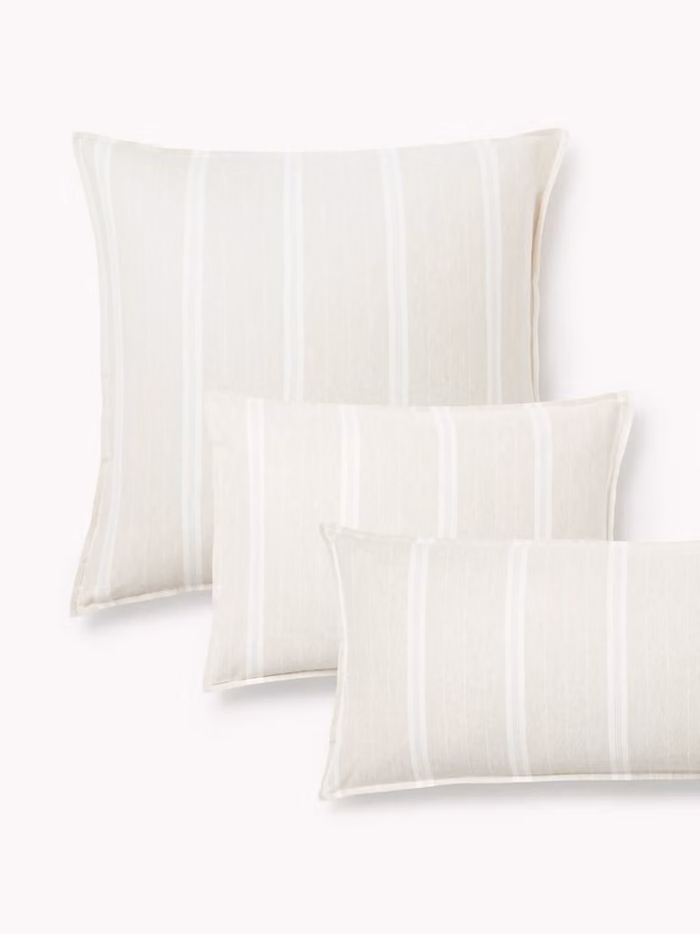 Westwing Collection Gestreepte flanellen kussenhoes Belinda