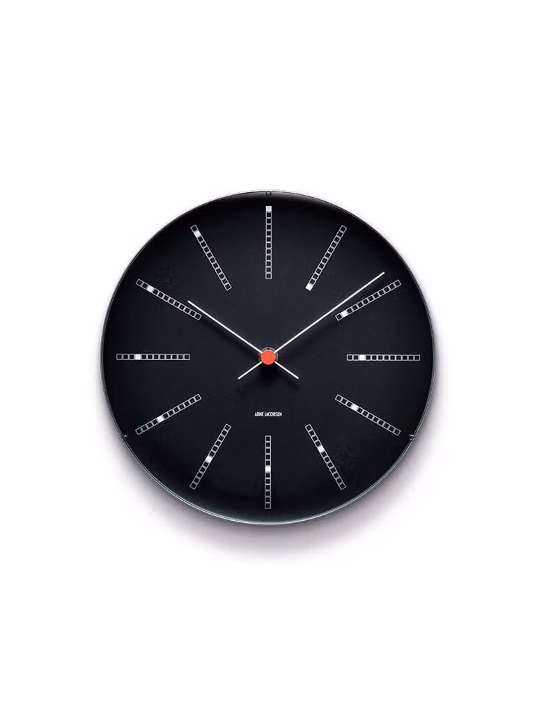 Rosendahl Arne Jacobsen Bankers wandklok, zwart, diameter: 21 cm