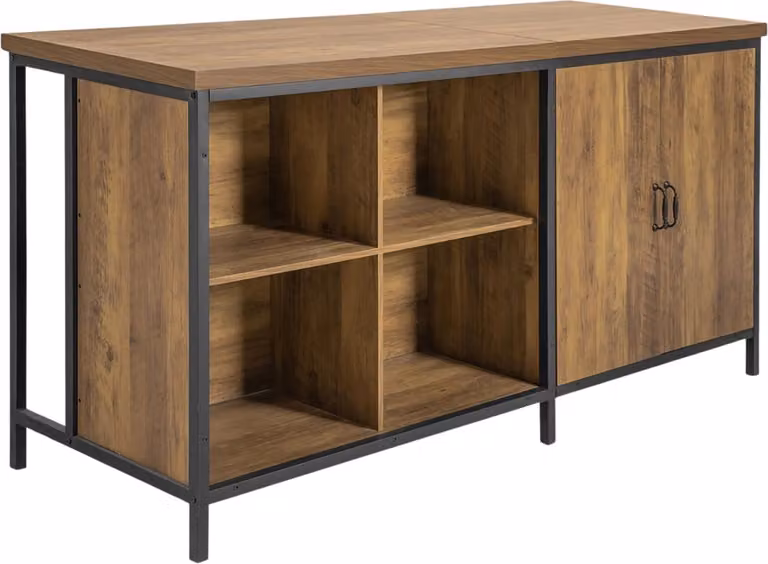 Damenzo Industrieel Keukeneiland - Bruin - B/D/H: 170 x 60 x 89 cm