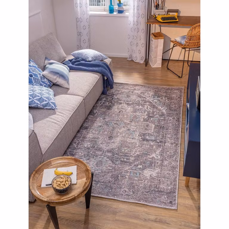 home24 Laagpolig vloerkleed Funky Orient Tabriz grijs B/D: 155 x 235 cm
