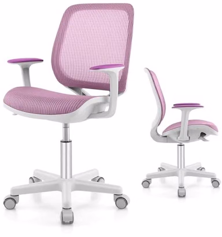 Ergonomische Kinderbureau Stoel - In hoogte verstelbare draaistoel met armleuningen en zwenkwielen