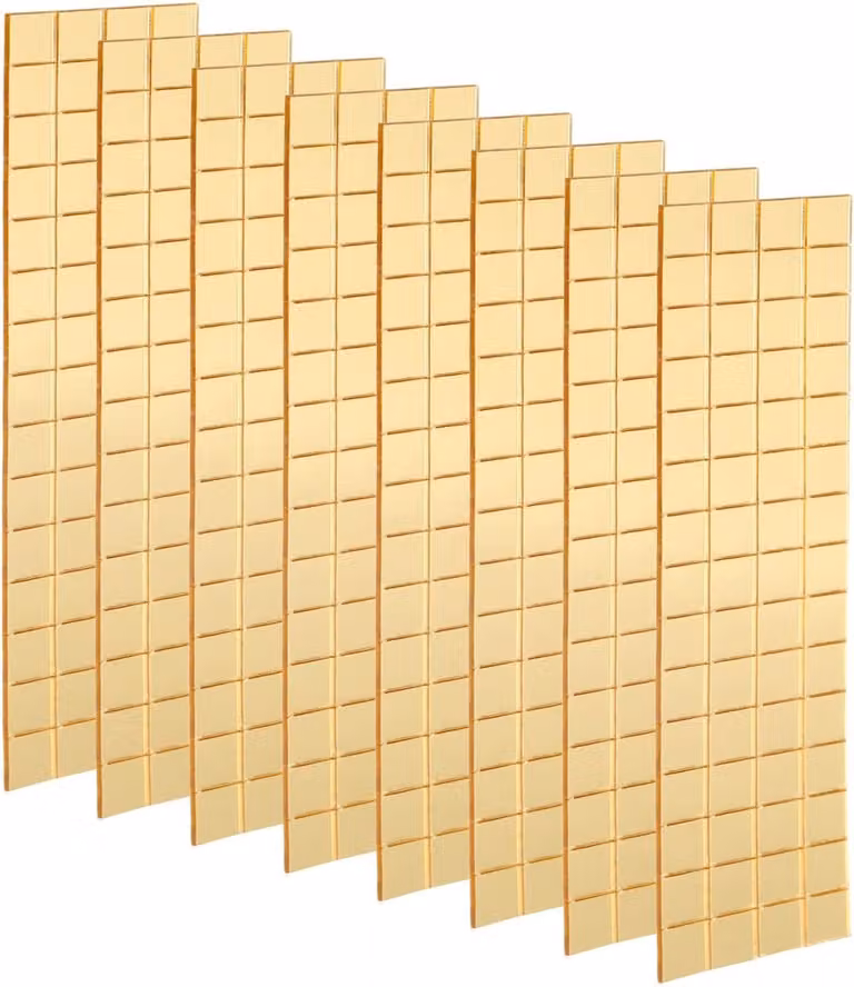 960 stuks zelfklevende spiegel mozaïektegels goud, 8 vel van 10 x 10 mm kleine vierkante spiegels voor DIY ambachten en decoratie
