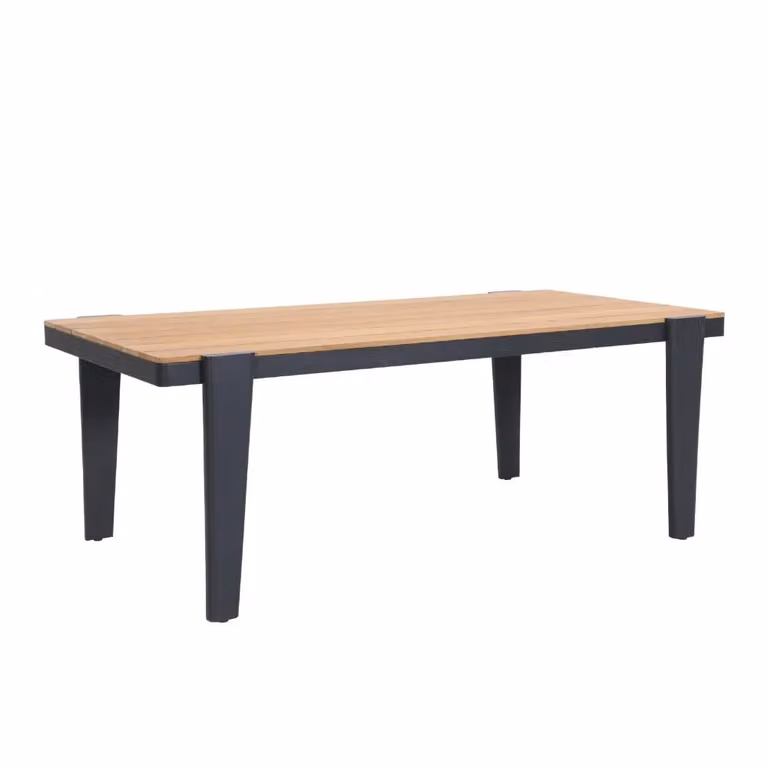 LUX outdoor living Vigo dining tuintafel voor 4 personen in Natural Teak met aluminium, Breedte: 200 cm