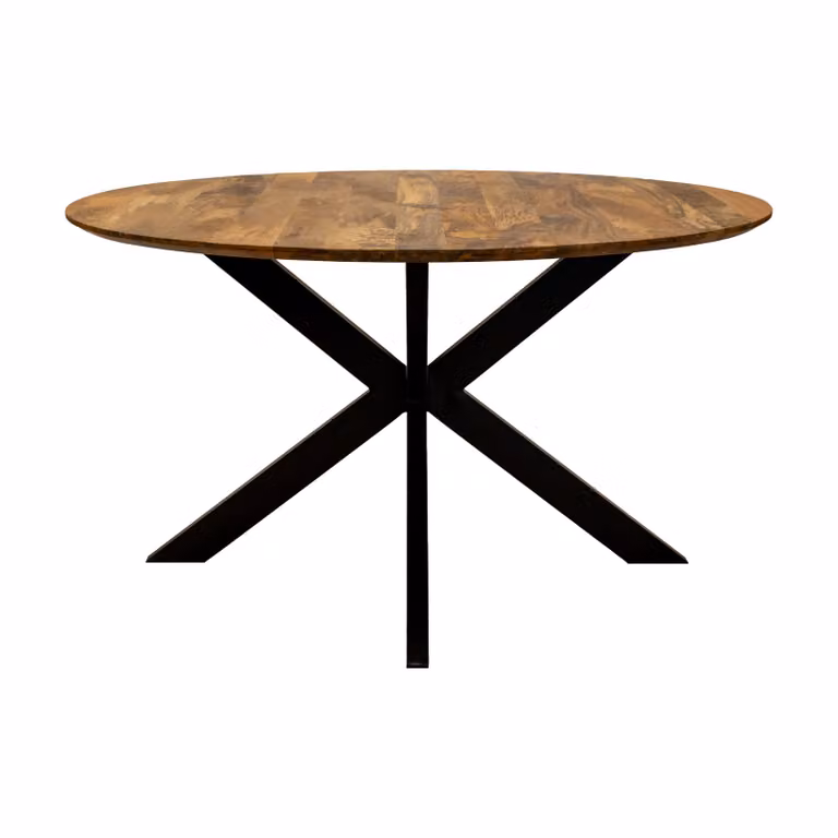 Kick eettafel Jake Kick Collection - Rond mangohouten blad - Bruin