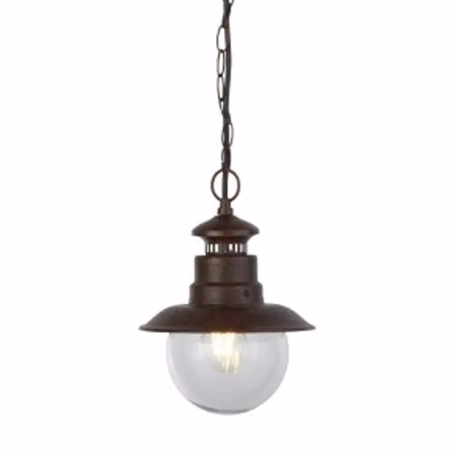 Searchlight Station Veranda hanglamp - Bruin/Antiek bruin - B: 22 cm, D: 30 cm, H: 22 cm
