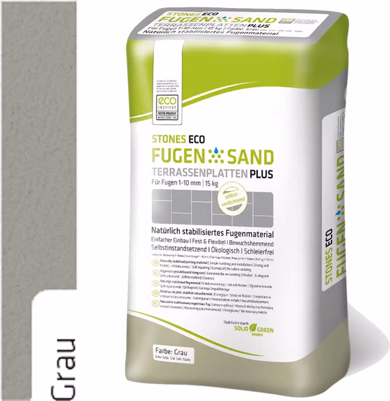 STONES ECO Fugensand voor terrastegels, grijs, 15 kg