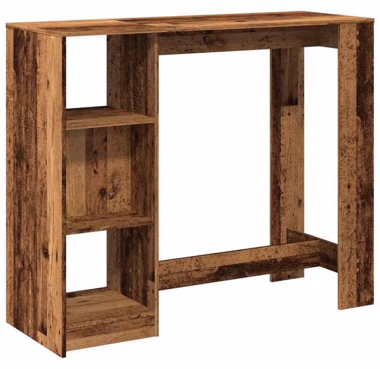 vidaXL Barkruk met plank in antieke look, H 103,5 x B 124 x D 46 cm, houtvezel