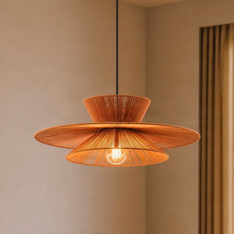 Lucande Hanglamp Novie, dimbaar, Bruin/Roest, Scandinavisch design voor woonkamer of eetkamer
