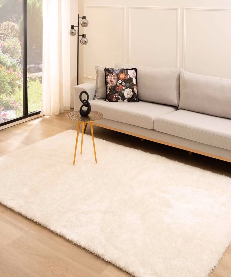Tapeso Velvet vloerkleed Posh wit 240 x 340 cm