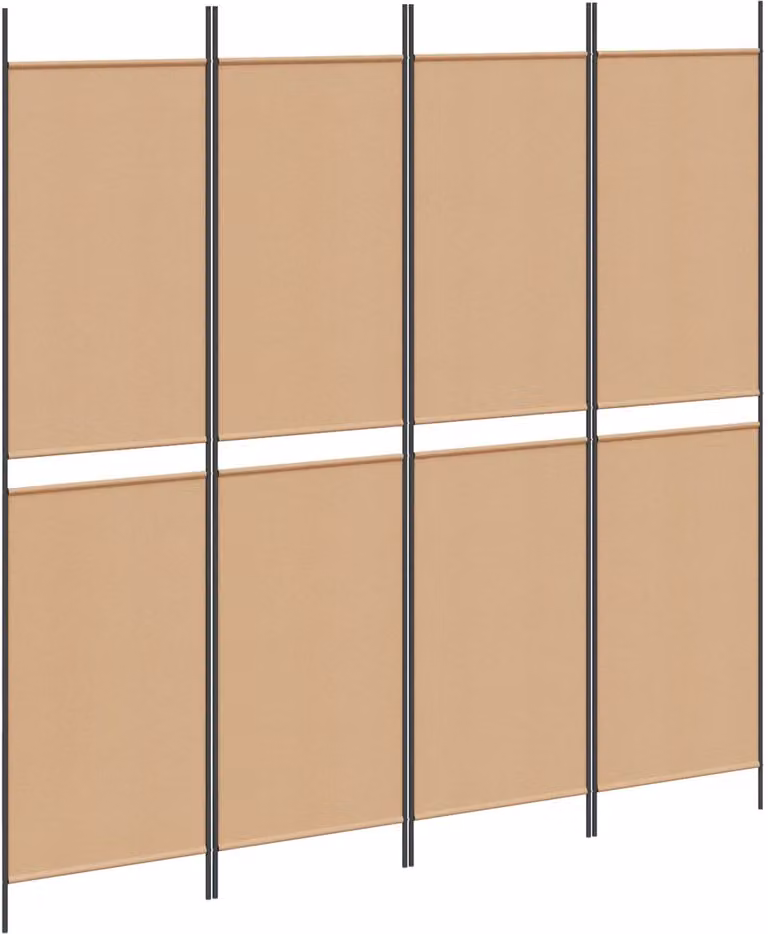 vidaXL Roomdivider met 4 panelen - Beige - 200 x 200 cm - Stof