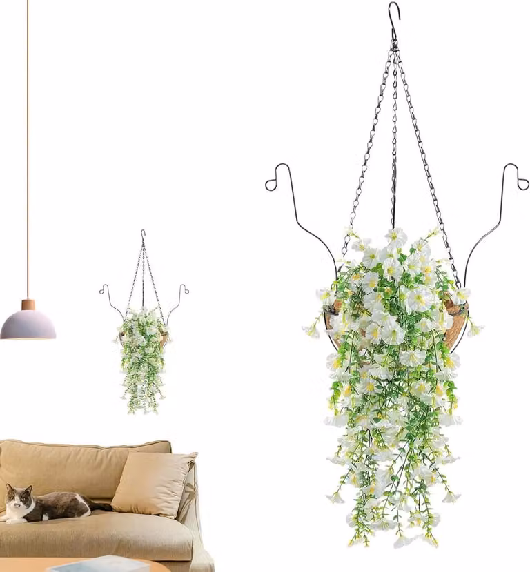 Realistische hangende kunstbloemen mand voor decoratie B/D/H: 23 x 275 x 23 cm