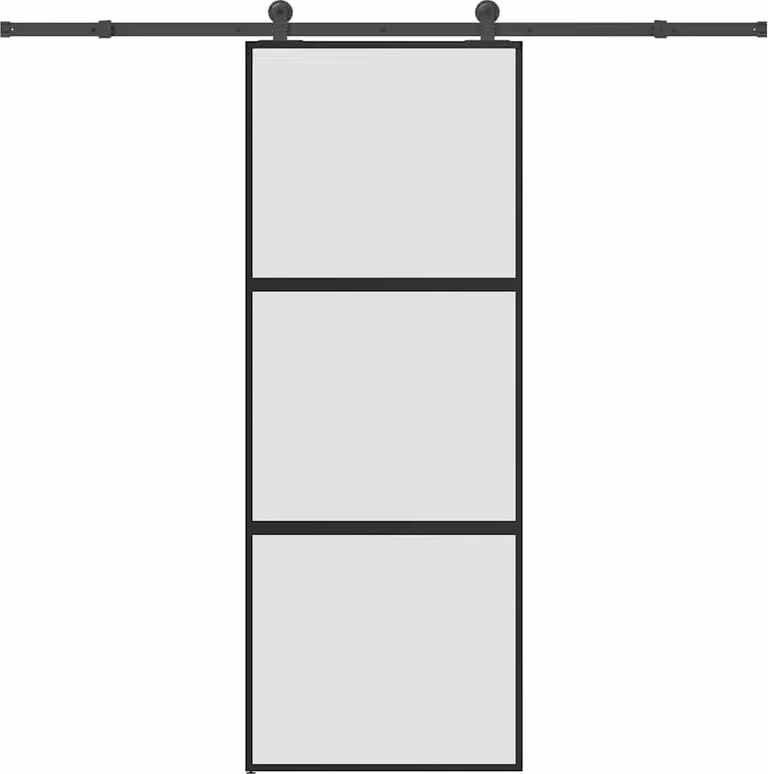 vidaXL Schuifdeur met gehard glas en aluminium beslag, 76 x 205 cm