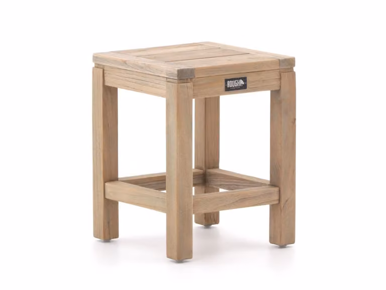 ROUGH Furniture Bijzettafel tuin ROUGH vierkant van teakhout bruin/grijs B/D/H: 35 x 35 x 46 cm