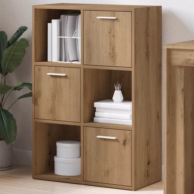 Eikenhouten Boekenkast met Negen Vakken - B/D/H: 60 x 30 x 90 cm
