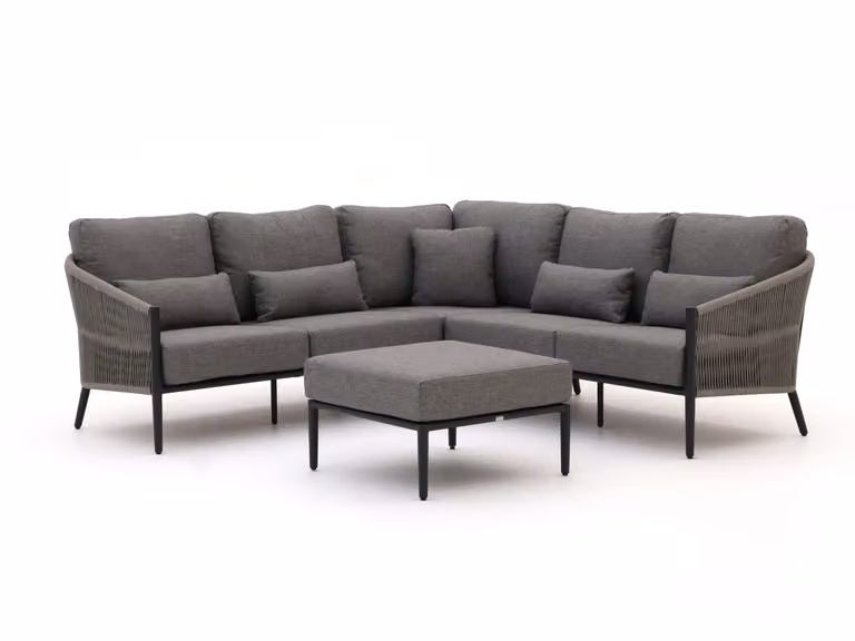 Bellagio Hoek loungeset voor 5 personen - Grijs - Aluminium met textiele kussens