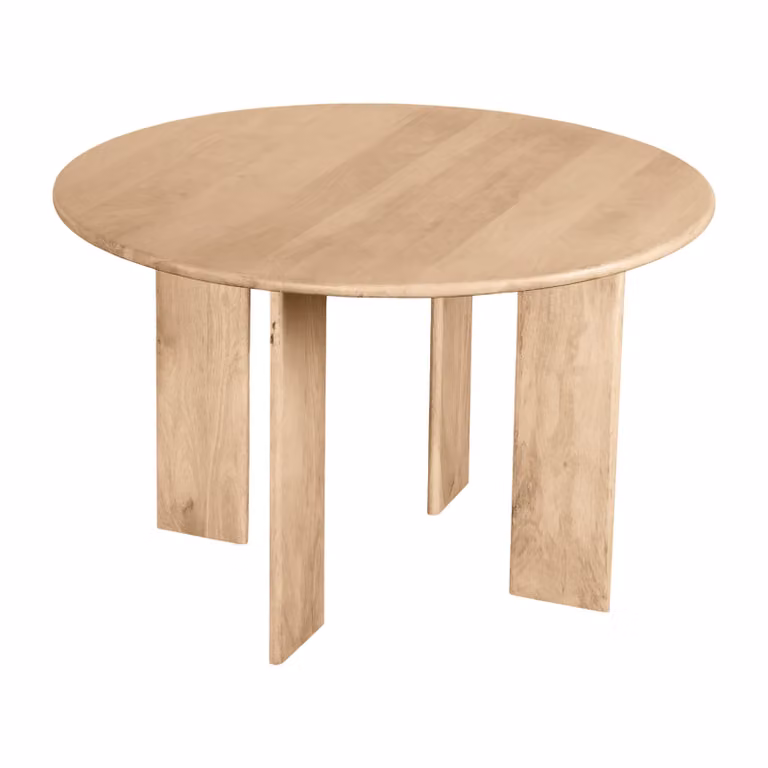 Lewis & Loft Eettafel Lila Rond - FSC®-gecertificeerd mangohout - Naturel - ⌀120 cm