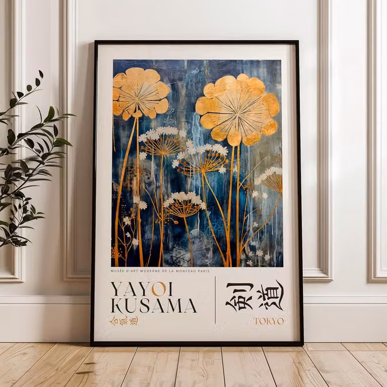 Ingelijste Kunstposter Japans, Kleurrijke Wanddecoratie, 40 x 50 cm