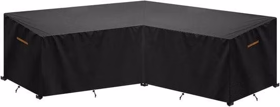 Famanu Waterdichte Afdekhoes voor L-vormige Tuinmeubelen, Zwart, B/D/H: 216 x 216 x 85/80 cm