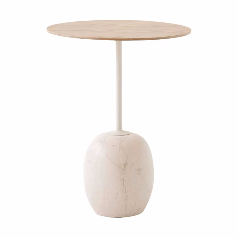 &Tradition Lato tafel LN8 met gelakt eiken en Crema Diva marmer