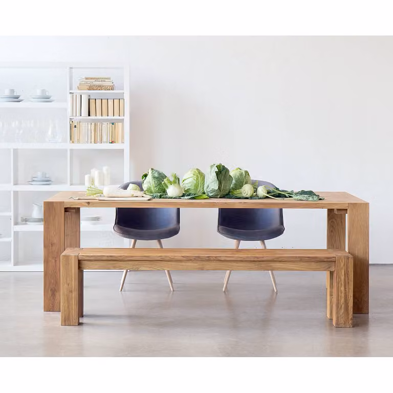 home24 Eettafel Scandinavisch Design, Bruin/Licht Eikenhout, B/D: 200 x 100 cm
