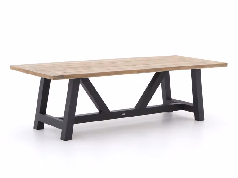 Bellagio rechthoekige tuin eettafel van teakhout in bruin of grijs
