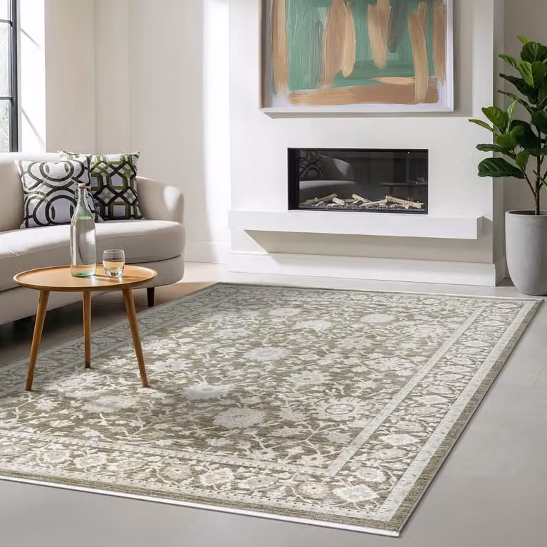 Nuvra Vloerkleed – Vintage Oosters Design – Saliegroen – 160 x 230 cm